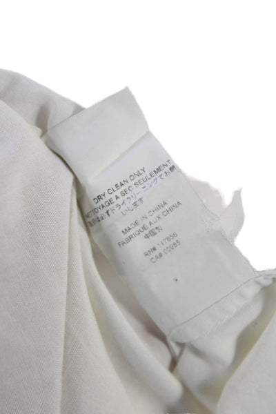 Thakoon Womens Cotton Sleeveless V-neck Knot Front Tank Blouse White Size 02