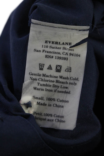 Everlane Womens Cotton Sleeveless Button Up Lined Blouse Navy Size S