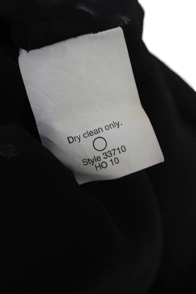 J Crew Womens Silk Round Neck Sleeveless Lace Trim Tank Top Black Size 06