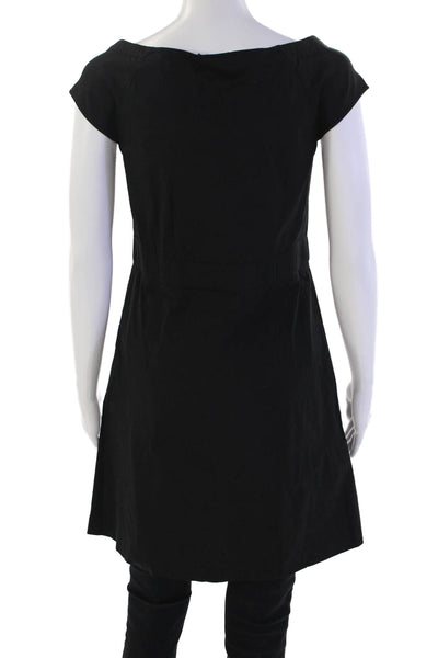 Theory Womens Cotton Round Neck Sleeveless Button Lined Tunic Top Size S