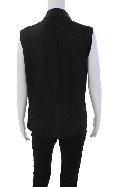 Equipment Femme Womens Textured Sleeveless Button Vest Top Black Size S