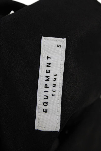 Equipment Femme Womens Textured Sleeveless Button Vest Top Black Size S
