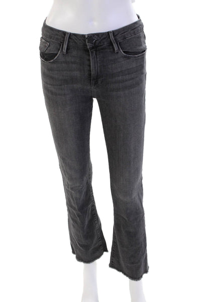 Frame Denim Womens Cotton Denim Five Pocket Mid-Rise Bootcut Jeans Gray Size 27
