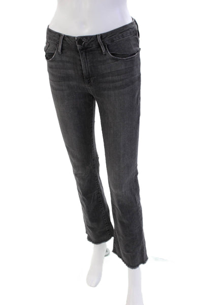 Frame Denim Womens Cotton Denim Five Pocket Mid-Rise Bootcut Jeans Gray Size 27