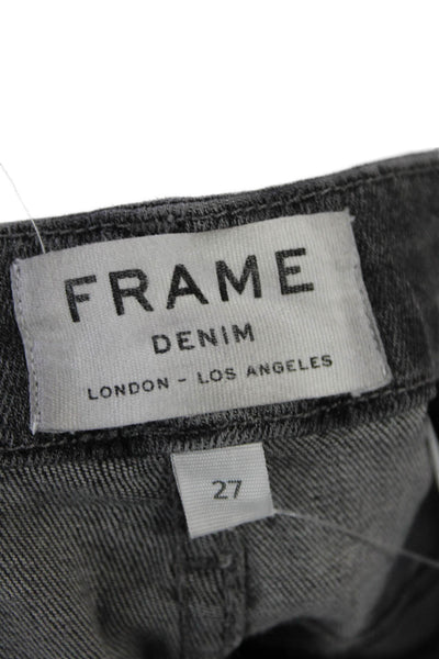 Frame Denim Womens Cotton Denim Five Pocket Mid-Rise Bootcut Jeans Gray Size 27