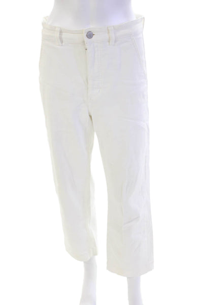 Everlane Womens Cotton Four Pocket Mid-Rise Straight Leg Pants White Size 6