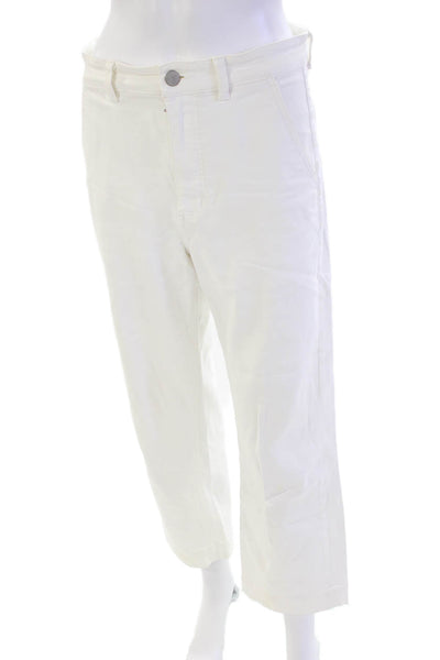 Everlane Womens Cotton Four Pocket Mid-Rise Straight Leg Pants White Size 6