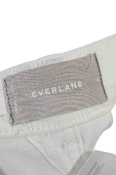 Everlane Womens Cotton Four Pocket Mid-Rise Straight Leg Pants White Size 6