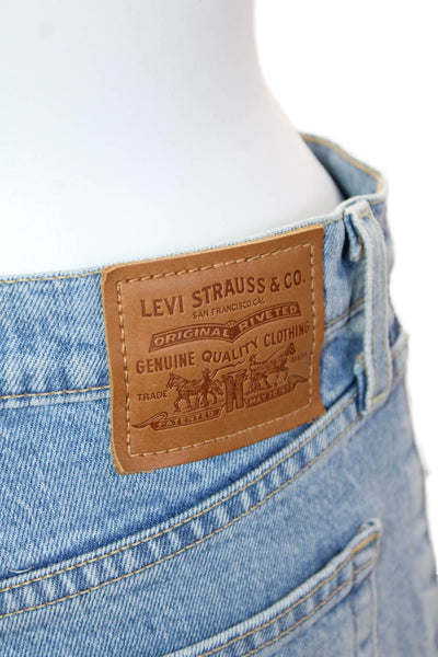 Levis Womens Cotton Denim Five Pocket Mid-Rise Straight Leg Jeans Blue Size 28