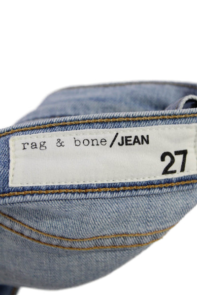 Rag & Bone Jean Womens Cotton Distressed Low-Rise Skinny Jeans Blue Size 27