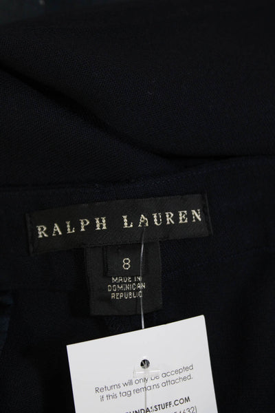 Ralph Lauren Black Label Womens Textured Pleated Lined Zip Button Dress Pants Na