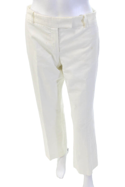 Michael Kors Womens Cotton Zip Button Pleated Dress Pants White Size EUR 4