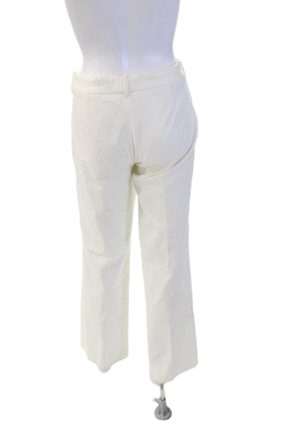 Michael Kors Womens Cotton Zip Button Pleated Dress Pants White Size EUR 4