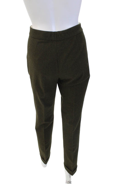 Michael Kors Womens Wool Textured Pleated Lined Dress Pants Green Size 04