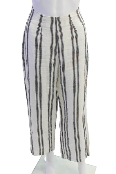 Reformation Women's Zip Flat Front Straight Leg Pants Gray Striped Size 28"