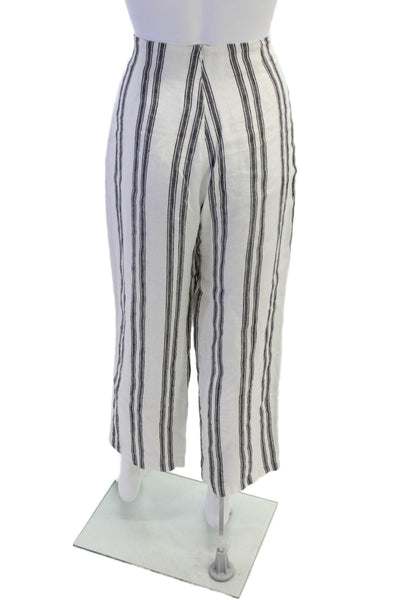 Reformation Women's Zip Flat Front Straight Leg Pants Gray Striped Size 28"