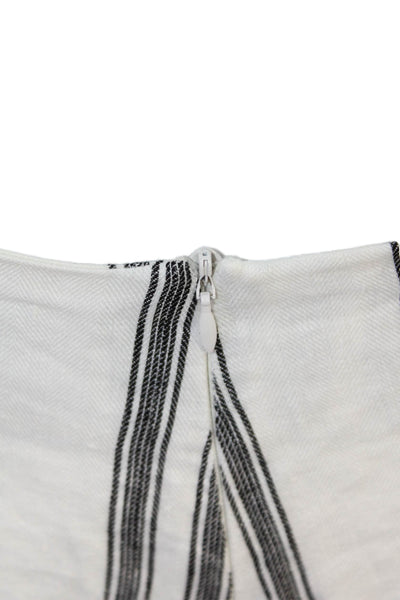 Reformation Women's Zip Flat Front Straight Leg Pants Gray Striped Size 28"