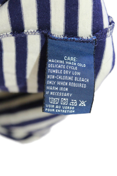 Ralph Lauren Blue Label Womens Cotton Striped Polo Shirt Blue Size Medium