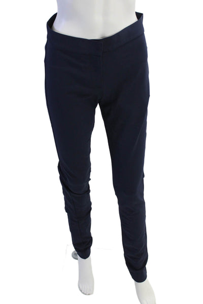 Sharis Place Womens High Rise Slim Leg Dress Pants Navy Blue Size EUR 40