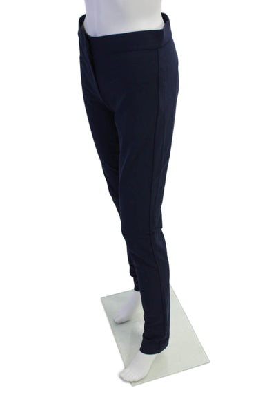 Sharis Place Womens High Rise Slim Leg Dress Pants Navy Blue Size EUR 40