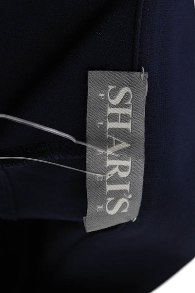 Sharis Place Womens High Rise Slim Leg Dress Pants Navy Blue Size EUR 40