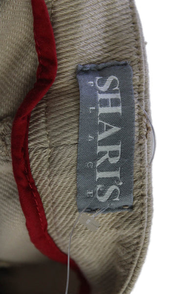 Sharis Place Womens High Rise Wide Leg Pants Khaki Beige Cotton Size EUR 50