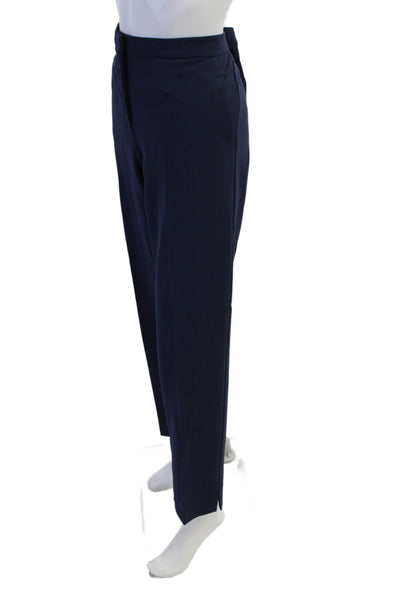 Sharis Place Womens Creased Straight Leg Dress Pants Navy Blue Size EUR 44