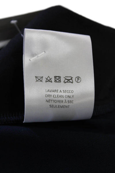 Sharis Place Womens Creased Straight Leg Dress Pants Navy Blue Size EUR 44