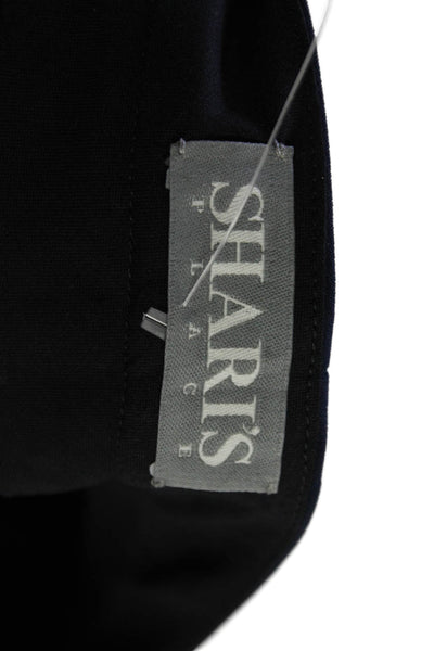 Sharis Place Womens High Rise Zip Up Slim Leg Pants Navy Blue Size EUR 38