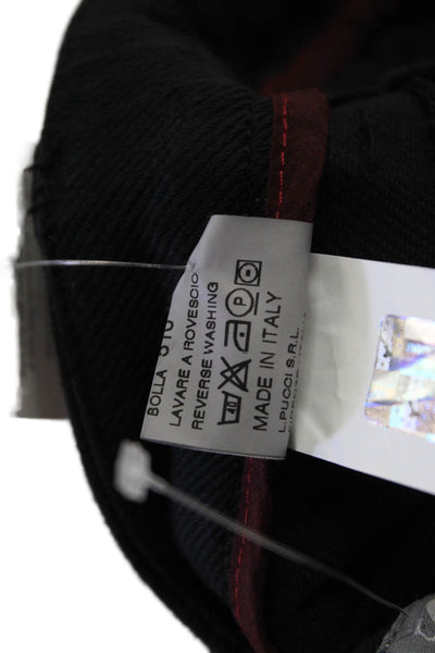 Sharis Place Womens High Rise Straight Leg Pants Black Cotton Size WEUR 42