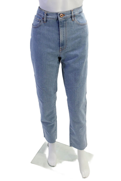 3x1 NYC Womens High Rise Straight Leg Light Wash Jeans Blue Cotton Size 31