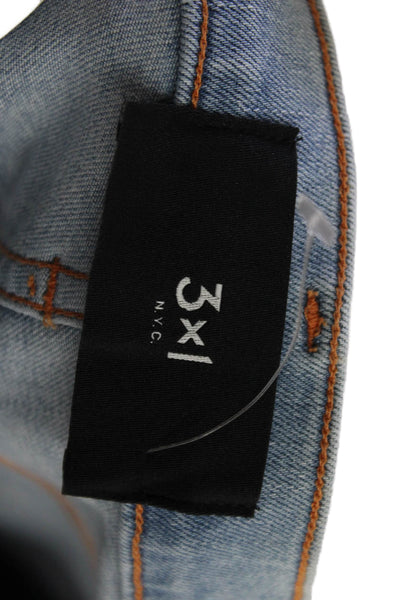 3x1 NYC Womens High Rise Straight Leg Light Wash Jeans Blue Cotton Size 31