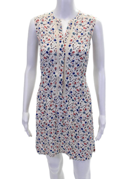Comptoir Des Cotonniers Women's Sleeveless Drop Waist Floral Mini Dress Size 34