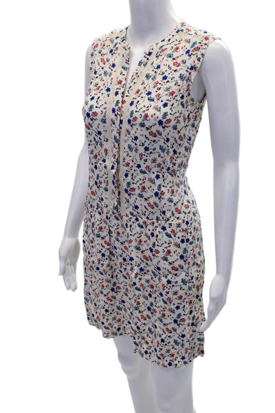 Comptoir Des Cotonniers Women's Sleeveless Drop Waist Floral Mini Dress Size 34