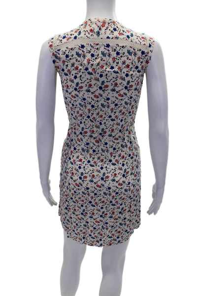 Comptoir Des Cotonniers Women's Sleeveless Drop Waist Floral Mini Dress Size 34