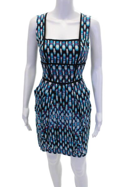 Cynthia Steffe Women's Sleevless Ruffle Geometric Print Mini Dress Size 4