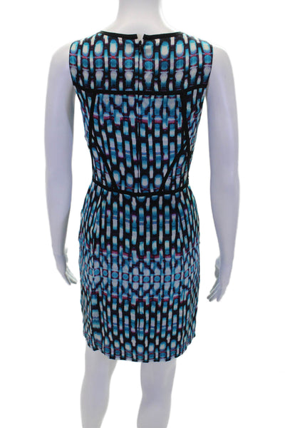 Cynthia Steffe Women's Sleevless Ruffle Geometric Print Mini Dress Size 4