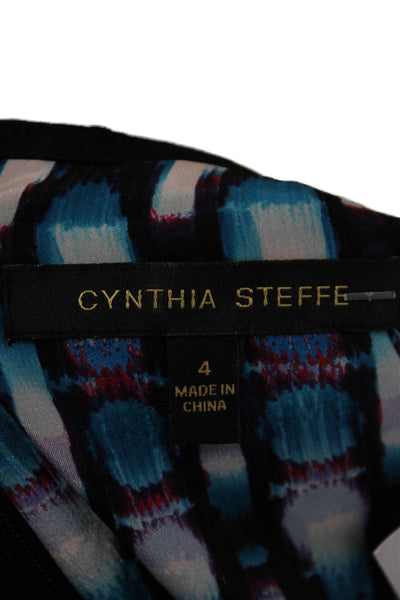 Cynthia Steffe Women's Sleevless Ruffle Geometric Print Mini Dress Size 4