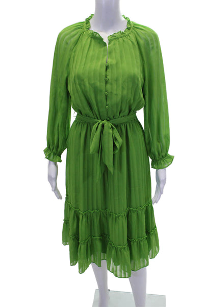 Nanette Nanette Lepore Women's Ruffle Short Sleeves Tiered Dress Green Size 4