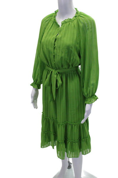 Nanette Nanette Lepore Women's Ruffle Short Sleeves Tiered Dress Green Size 4