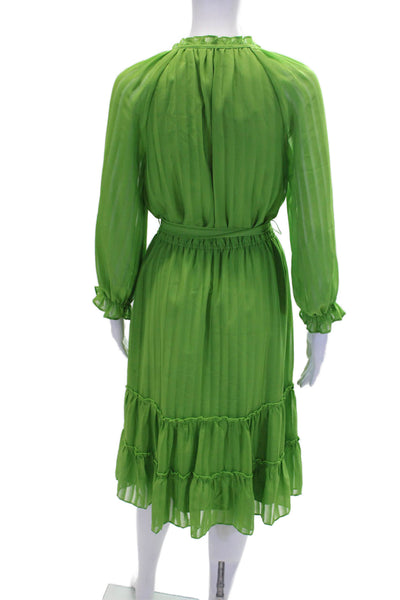 Nanette Nanette Lepore Women's Ruffle Short Sleeves Tiered Dress Green Size 4