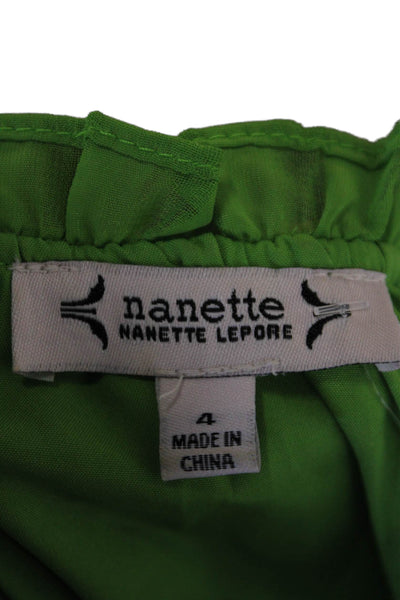 Nanette Nanette Lepore Women's Ruffle Short Sleeves Tiered Dress Green Size 4