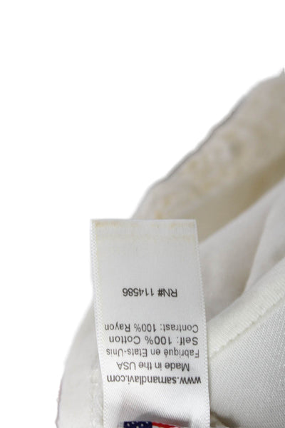 Sam & Lavi Womens Cotton Layered Stretch Straight Mini Skirt Cream Size S