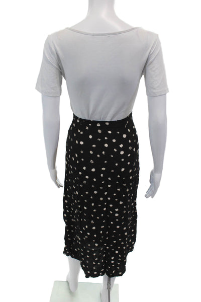 Wilfred Womens Polka Dot Print Casual Button-Down Maxi Skirt Black Size S