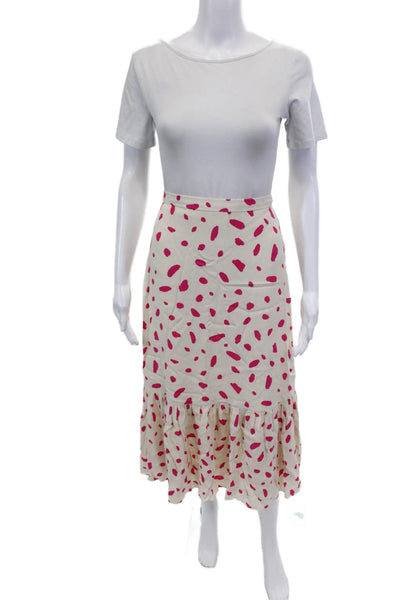 Wilfred Womens Spotted Print Zippered Casual Maxi Skirt Cream Size 0