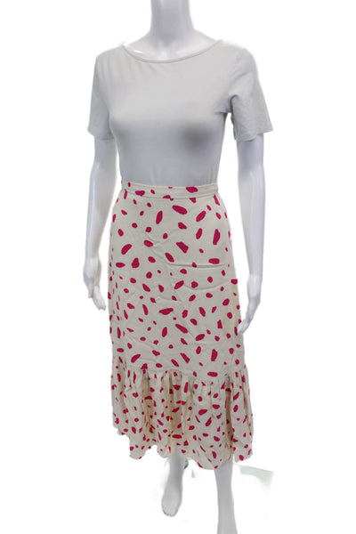 Wilfred Womens Spotted Print Zippered Casual Maxi Skirt Cream Size 0