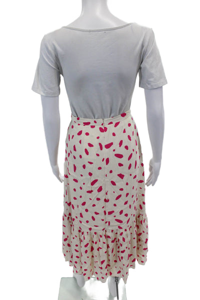 Wilfred Womens Spotted Print Zippered Casual Maxi Skirt Cream Size 0