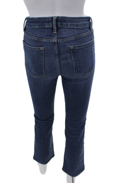 Frame Denim Womens Cotton Mid-Rise Zippered Bootcut Denim Jeans Blue Size 28