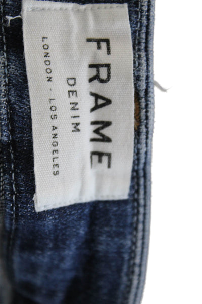 Frame Denim Womens Cotton Mid-Rise Zippered Bootcut Denim Jeans Blue Size 28