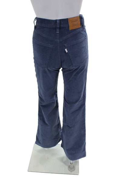 Levi Strauss & Co Womens Cotton Ribcage Bell Zippered Pants Blue Size 24